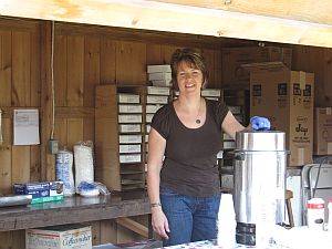 Sherry Murray at the Pie Stand