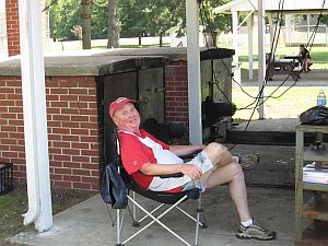 Jeff resting at the Beef Stand